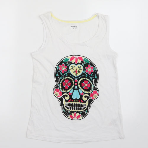 Pep & co Womens White   Basic Tank Size 8