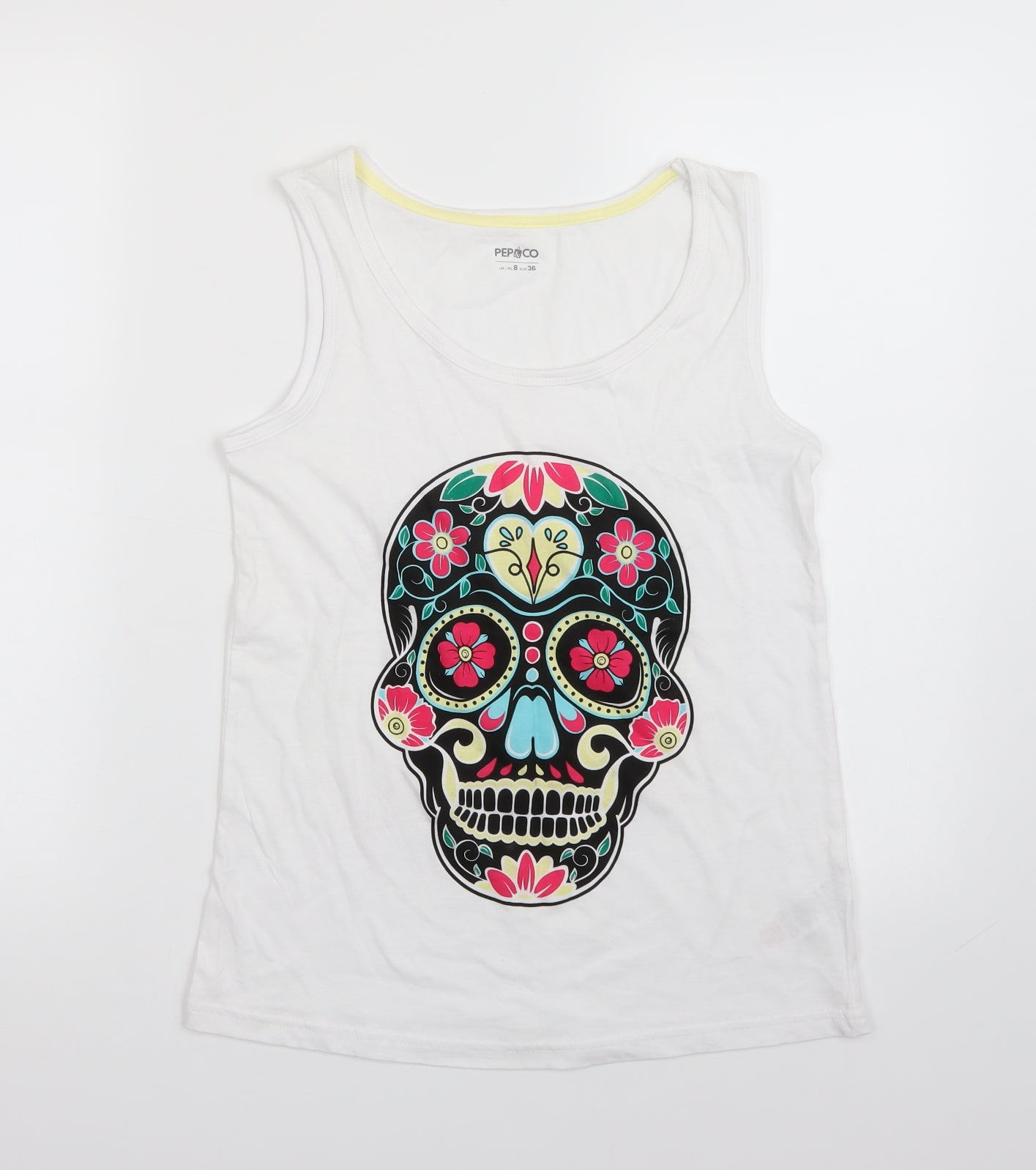 Pep & co Womens White   Basic Tank Size 8