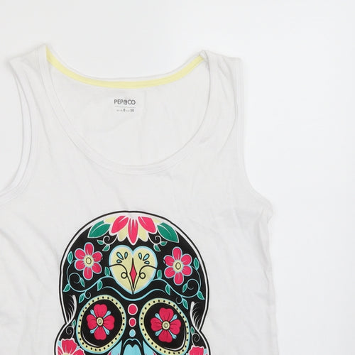 Pep & co Womens White   Basic Tank Size 8
