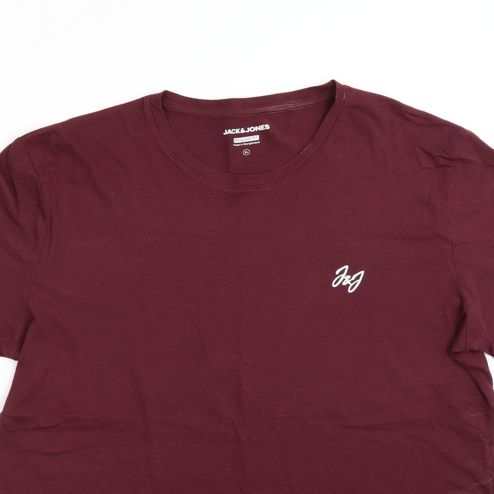 JACK & JONES Womens Purple   Basic T-Shirt Size XL