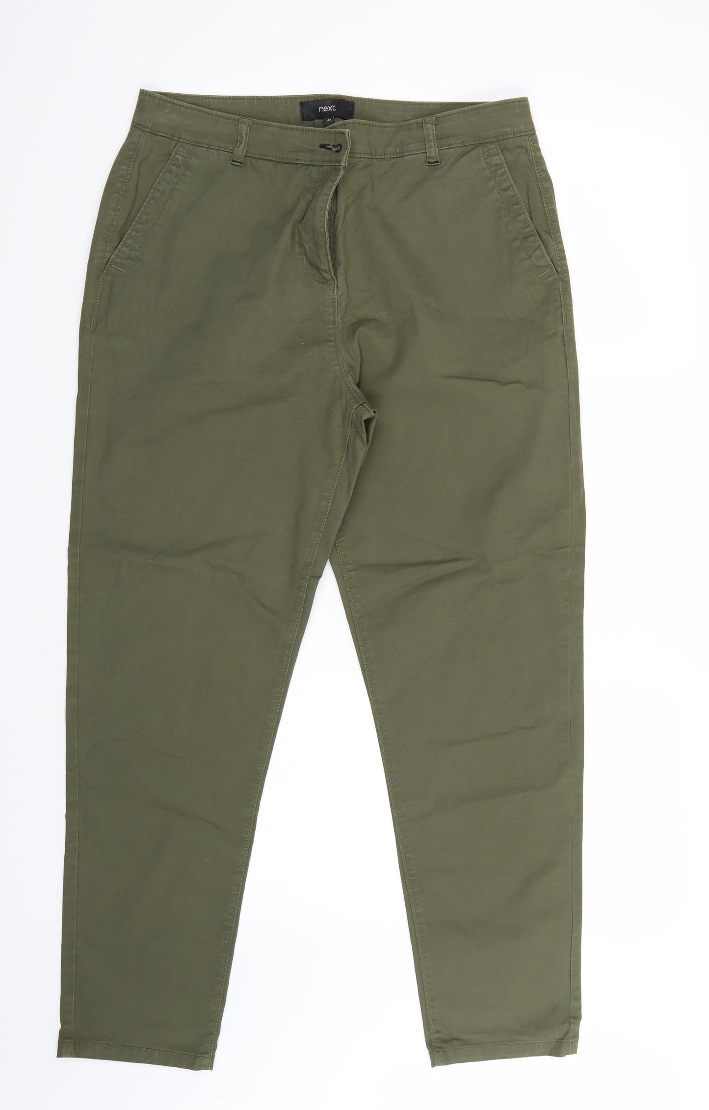 NEXT Womens Green   Chino Trousers Size 14 L28 in