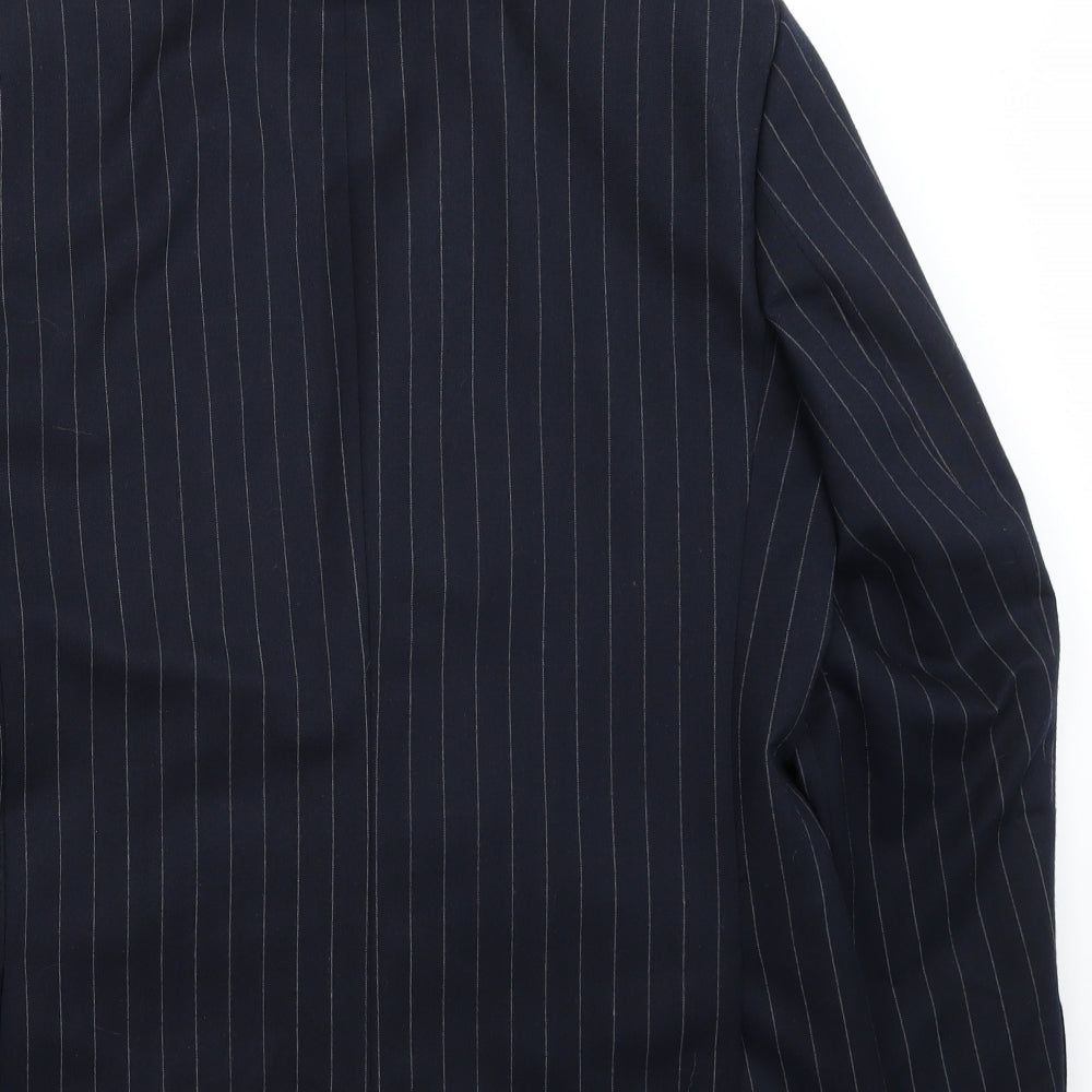 Ashton & gunn Mens Blue Striped  Jacket Suit Jacket Size 40