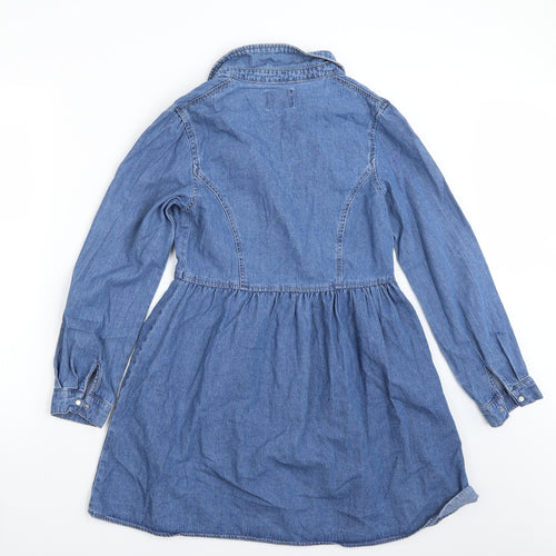 Boohoo Womens Blue   Shirt Dress  Size 8