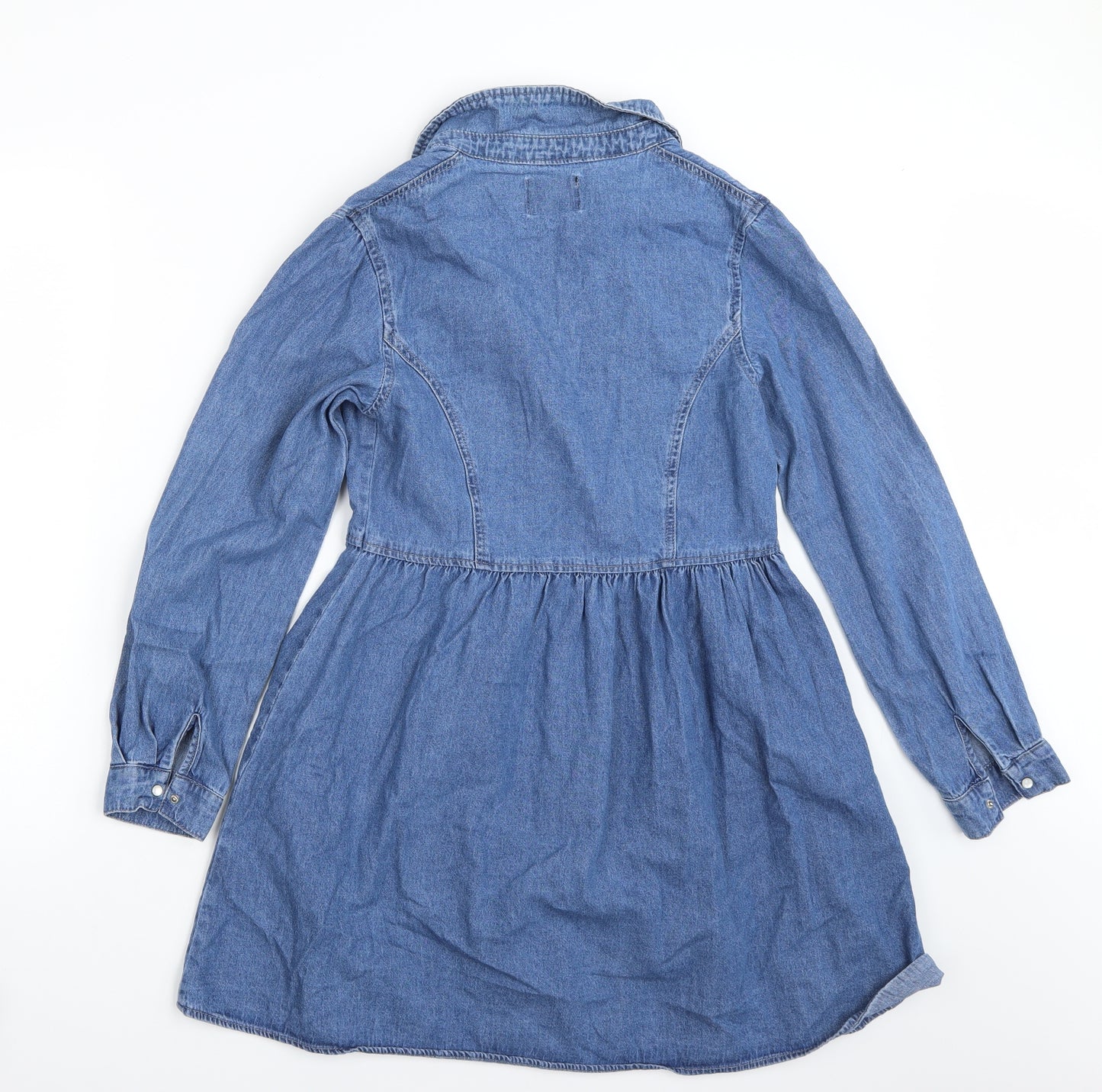 Boohoo Womens Blue   Shirt Dress  Size 8
