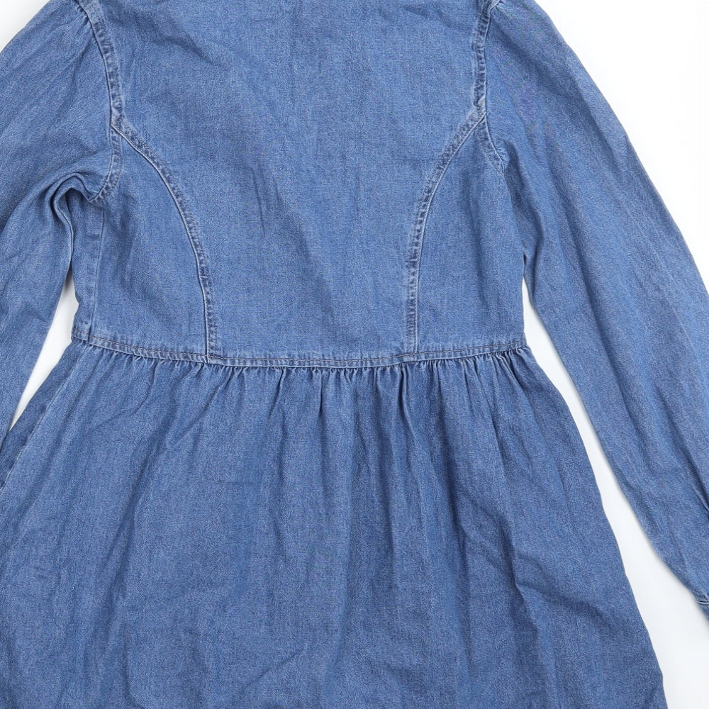Boohoo Womens Blue   Shirt Dress  Size 8