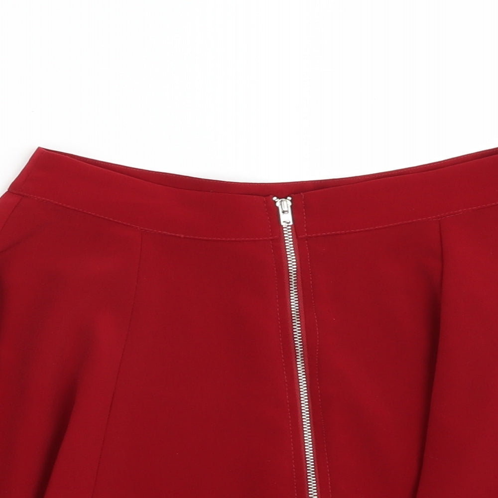 Bershka Womens Red   A-Line Skirt Size M