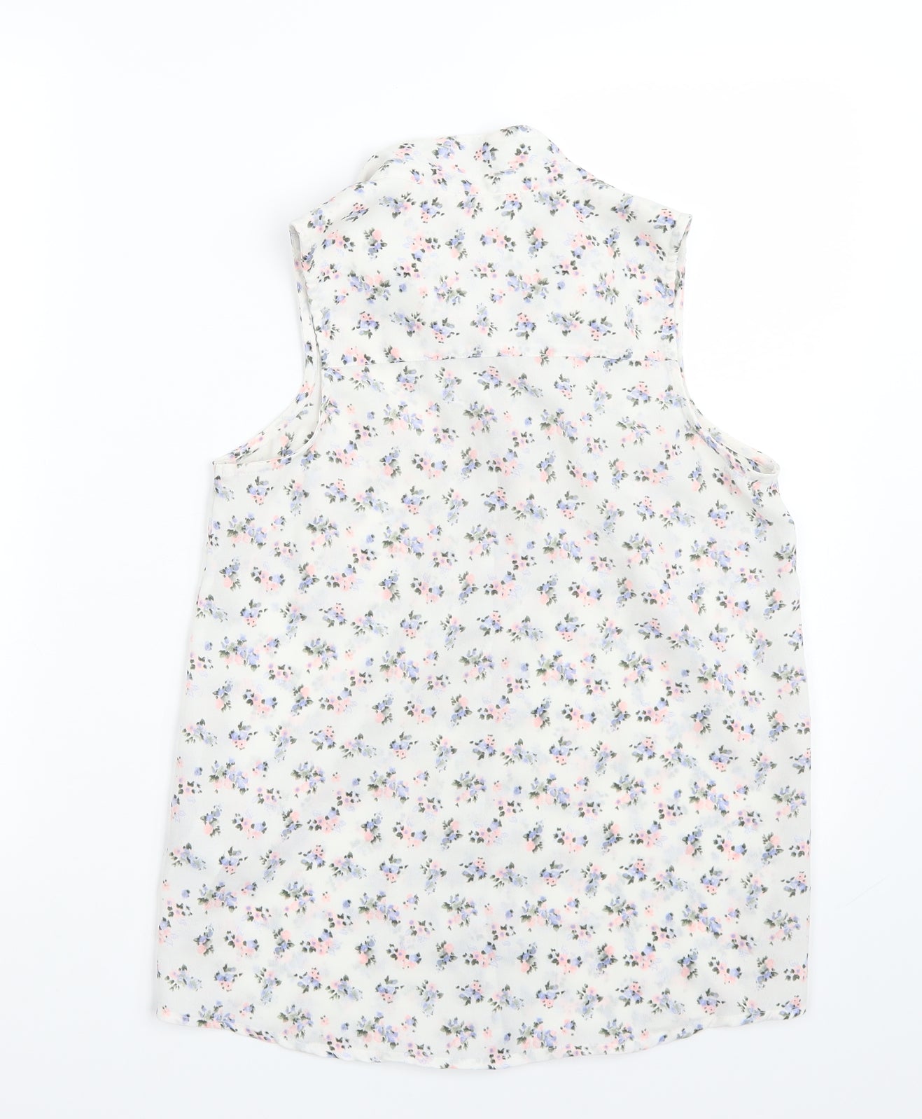 Sinsay Womens White Floral  Basic Button-Up Size XS