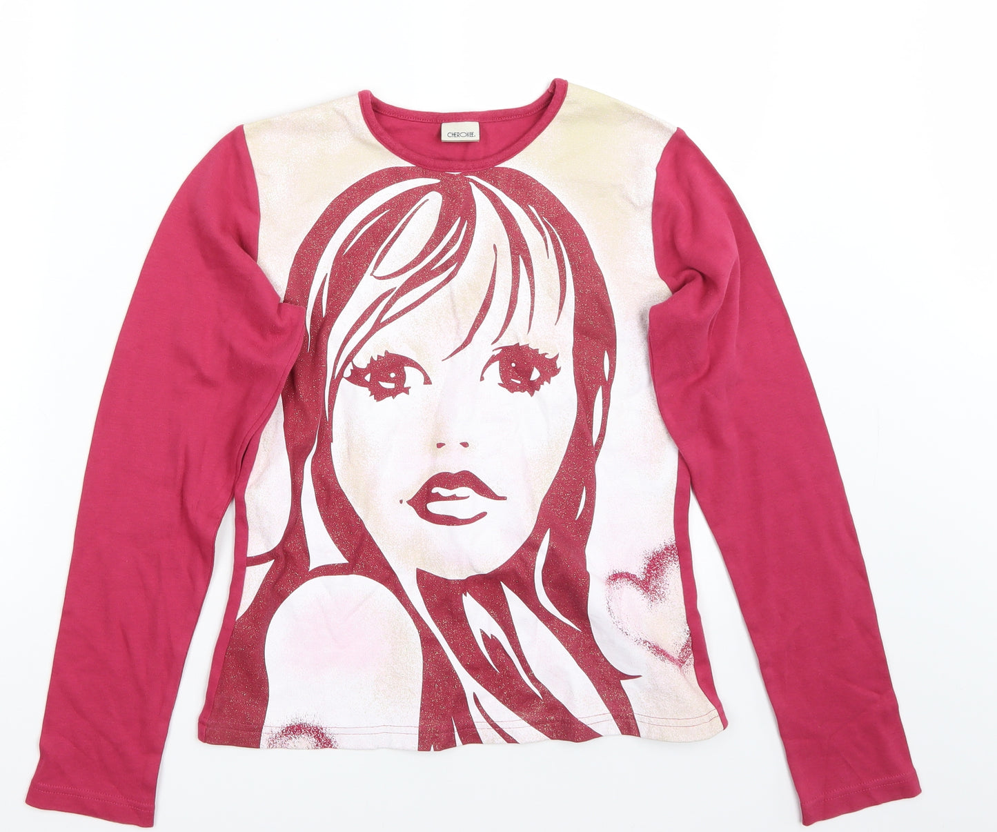 Cherokee Girls Pink   Basic T-Shirt Size 13 Years