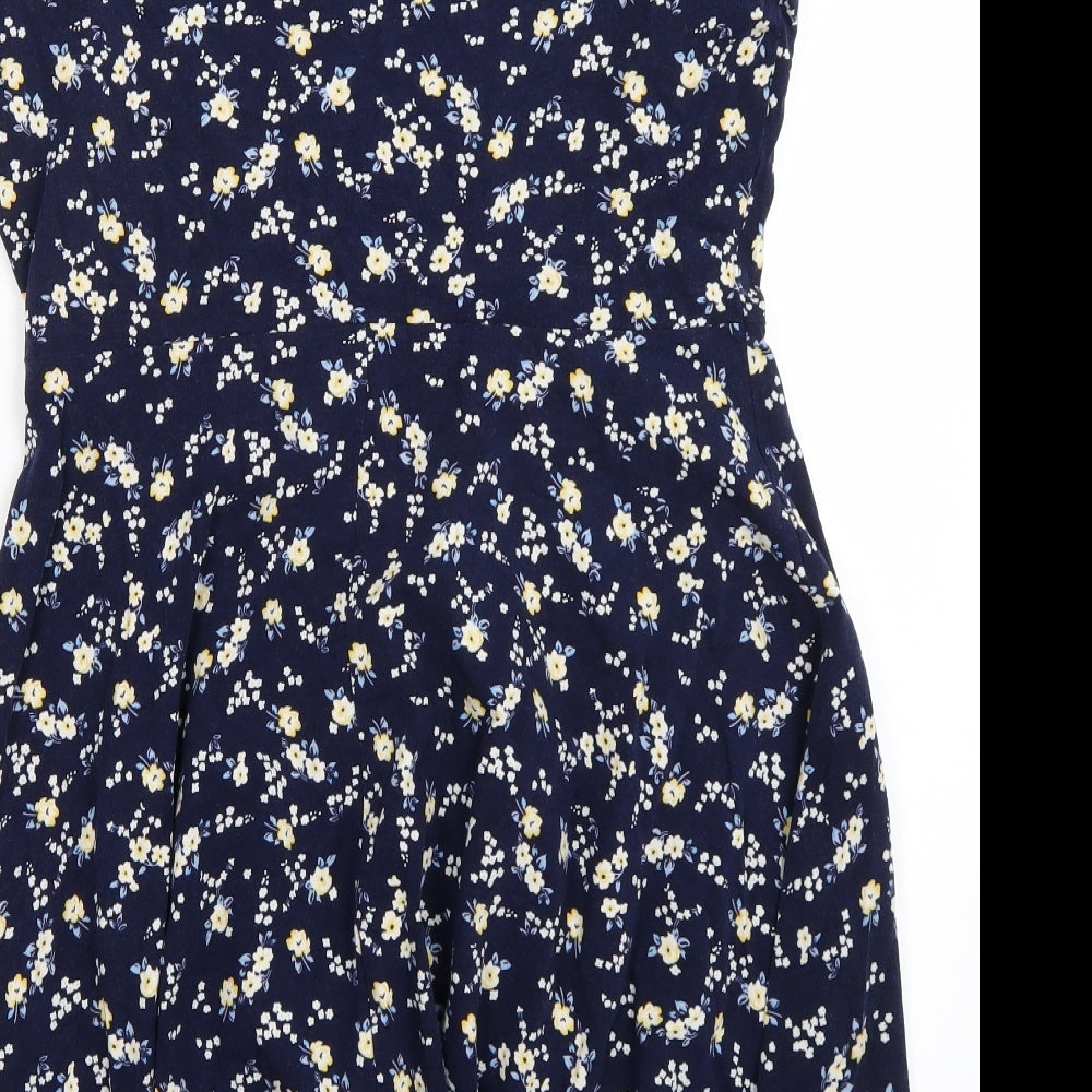 Dorothy Perkins Womens Blue Floral  A-Line  Size 16
