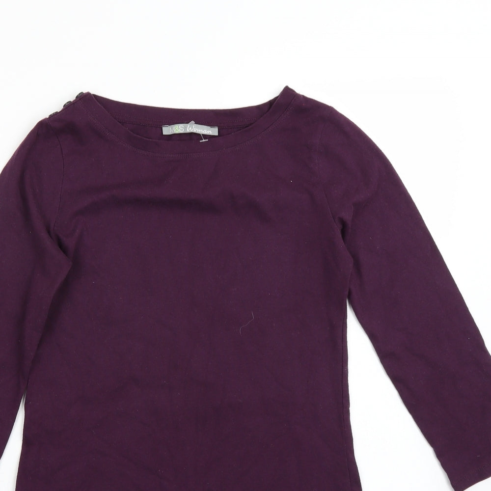 Marks and Spencer Womens Purple   Basic T-Shirt Size 8