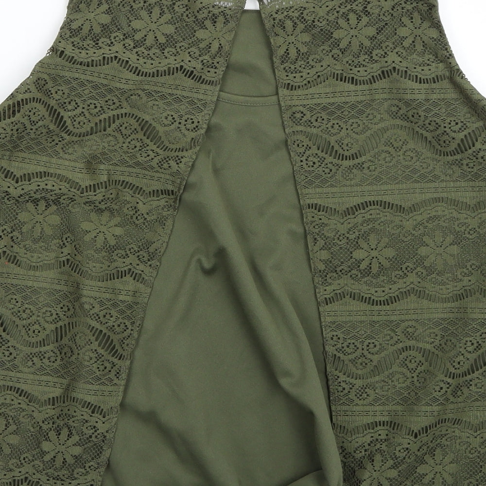 Young Dimension Girls Green  Rayon Basic T-Shirt Size 13 Years