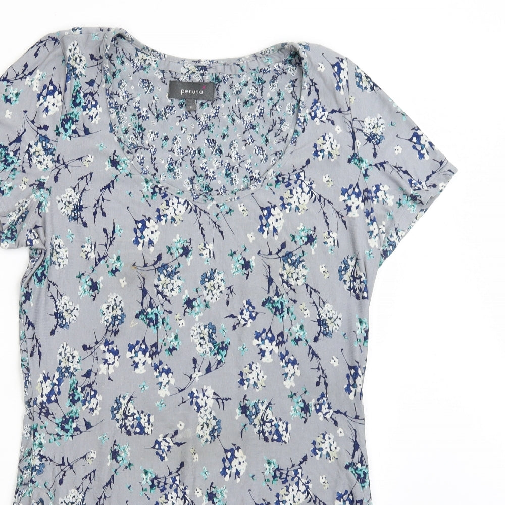 Per Una Womens Grey Floral  Basic T-Shirt Size 10