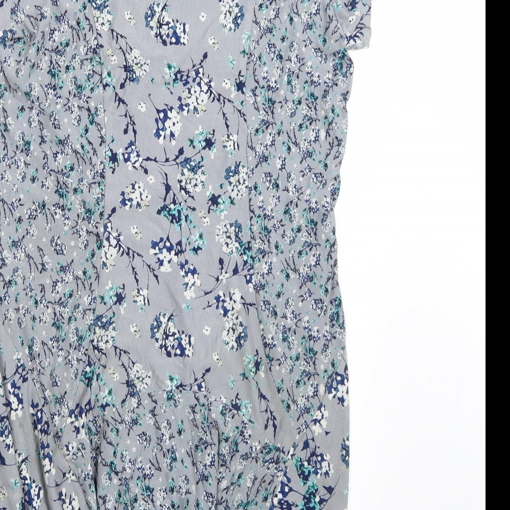 Per Una Womens Grey Floral  Basic T-Shirt Size 10