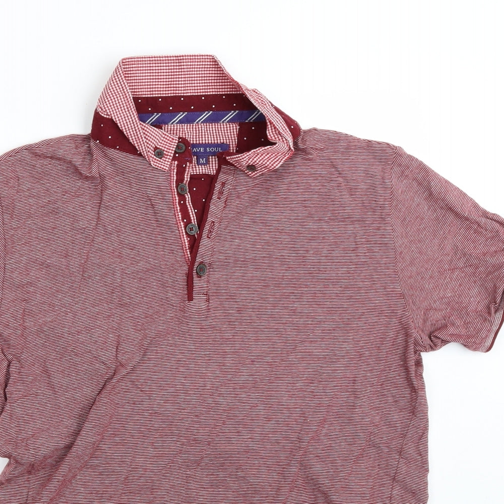 Brave Soul Mens Red    T-Shirt Size M