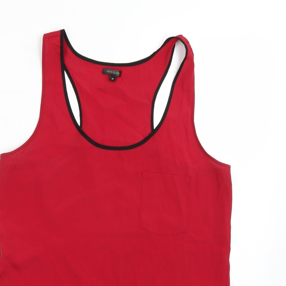Riverisland Womens Red   Basic Tank Size 10