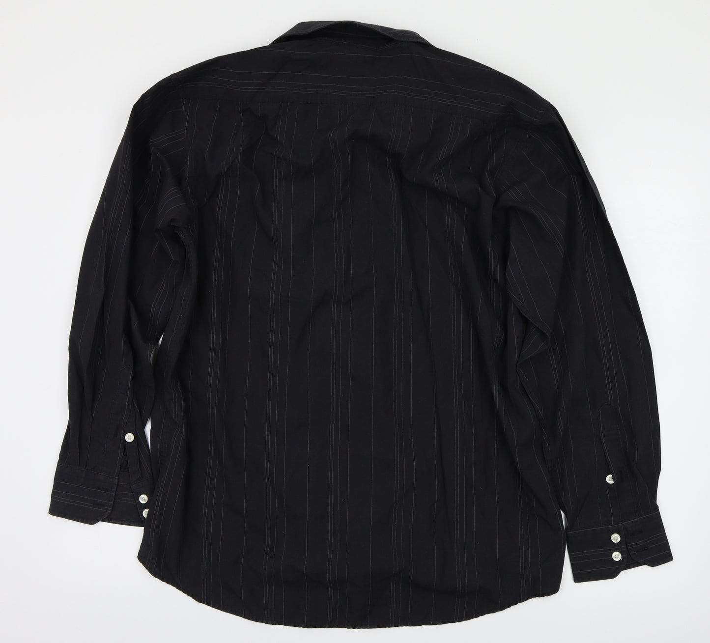 blue lake Mens Black Striped   Button-Up Size L