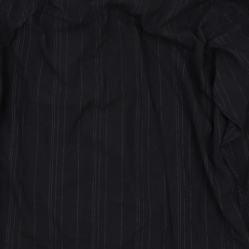 blue lake Mens Black Striped   Button-Up Size L