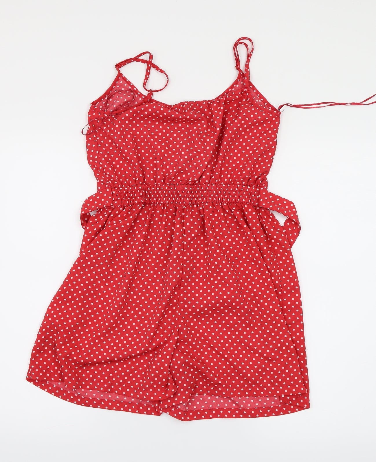 F&F Womens Red Polka Dot  Jumpsuit One-Piece Size 8