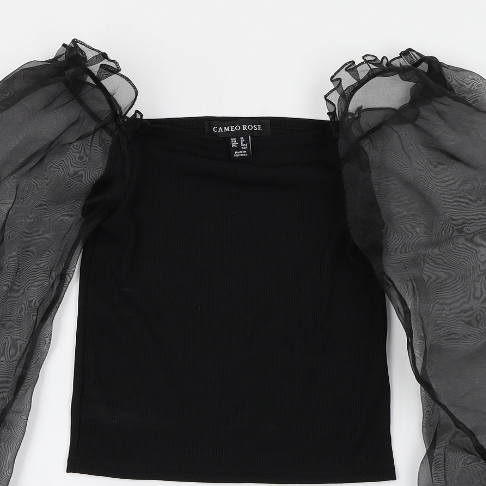 CAMEO ROSE   Womens Black   Cropped Blouse Size 10