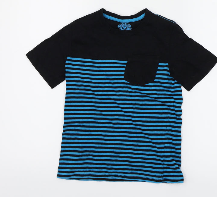 WZ Boys Black Striped Basic T-Shirt Size 8 Years