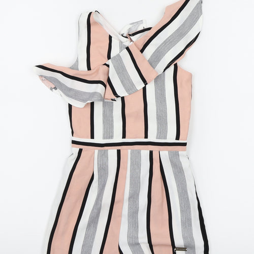 Firetrap Girls White Striped  Jumpsuit One-Piece Size 4-5 Years
