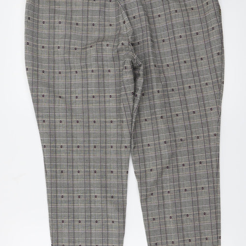 Marks and Spencer Womens Grey Check  Trousers  Size 14 L24 in