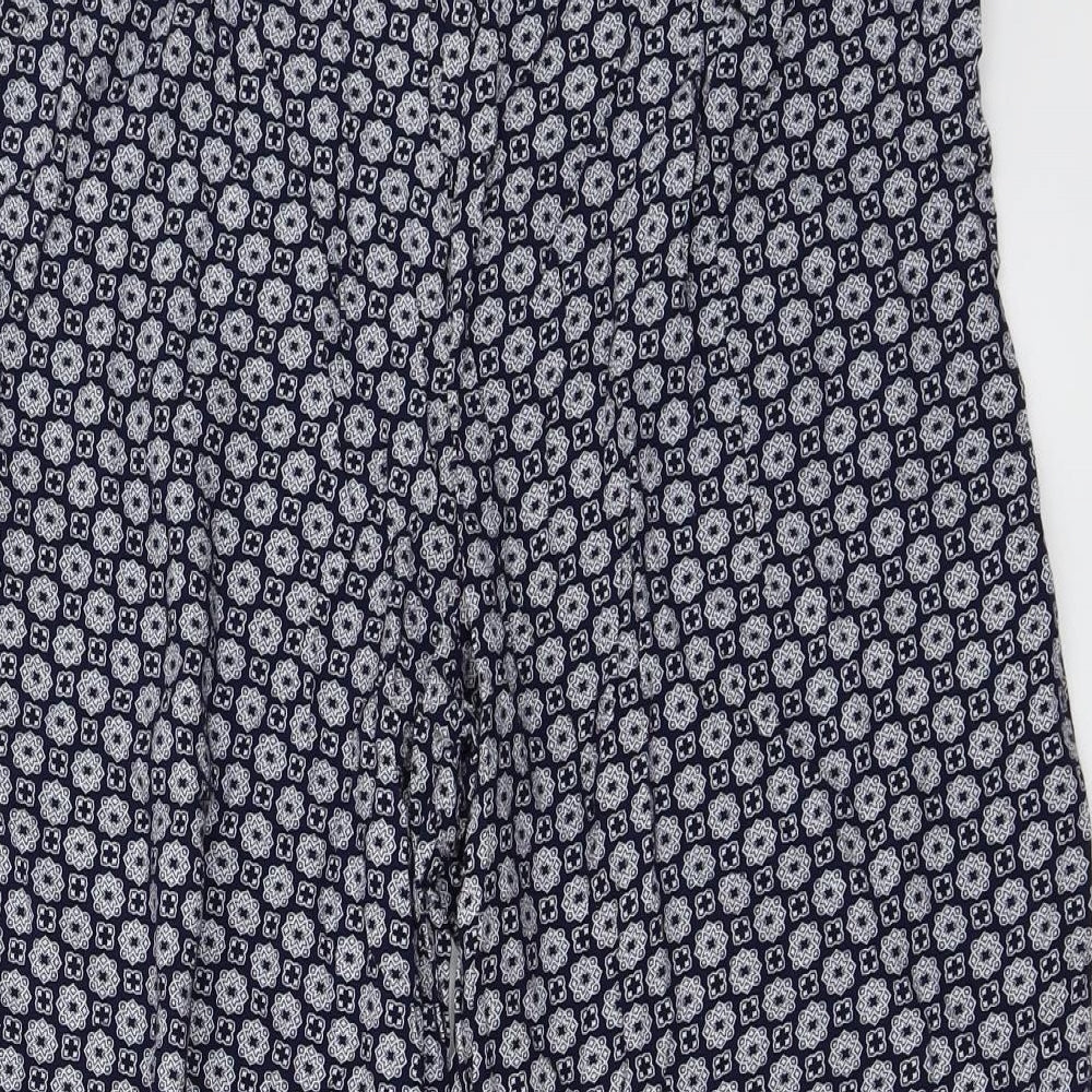 Bonmarché Womens Blue Floral  Trousers  Size 10 L21 in