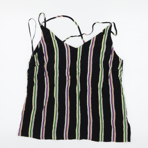 F&F Womens Black Striped  Basic Blouse Size 14