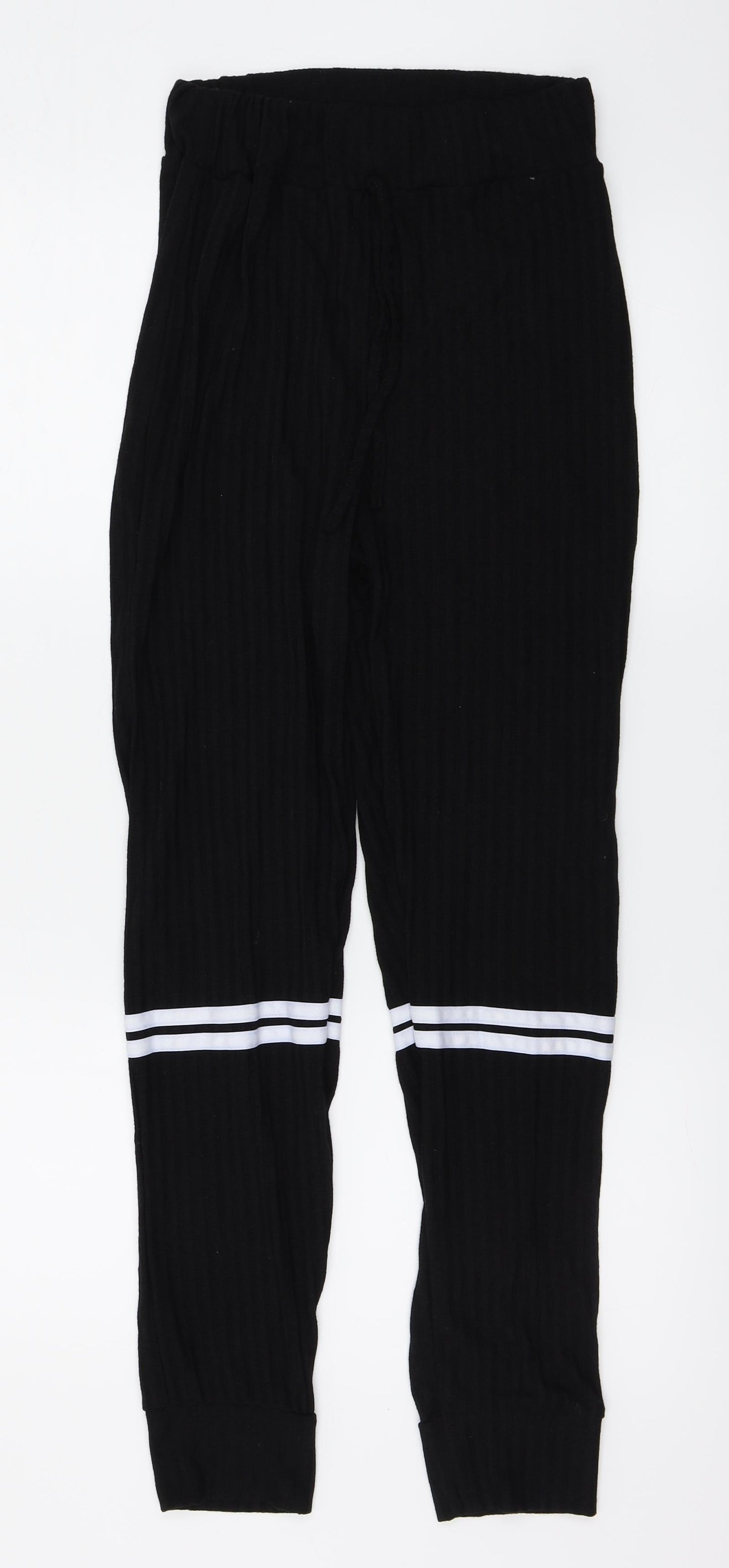 PRETTYLITTLETHING Womens Black   Trousers  Size M L26 in