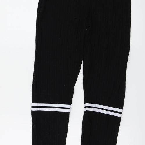 PRETTYLITTLETHING Womens Black   Trousers  Size M L26 in