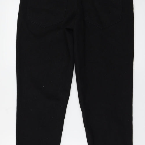 PRETTYLITTLETHING Womens Black   Straight Jeans Size 10 L25 in