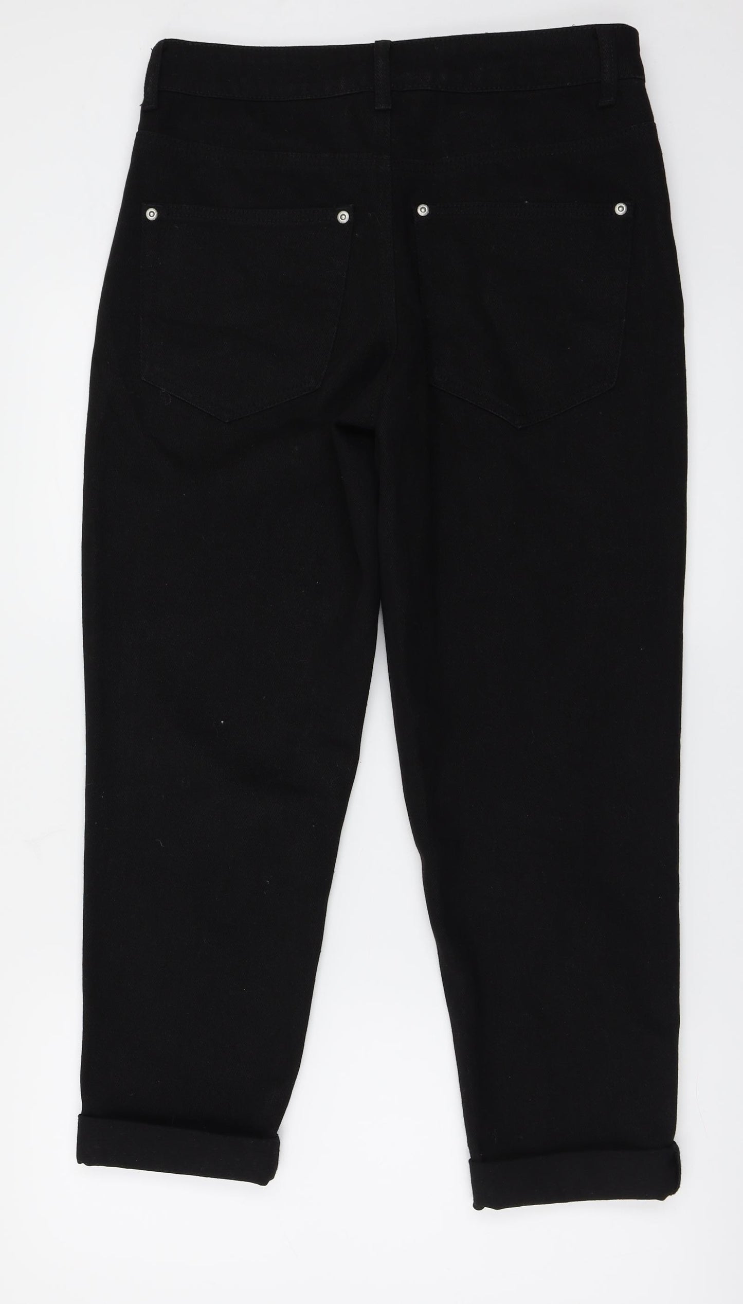 PRETTYLITTLETHING Womens Black   Straight Jeans Size 10 L25 in