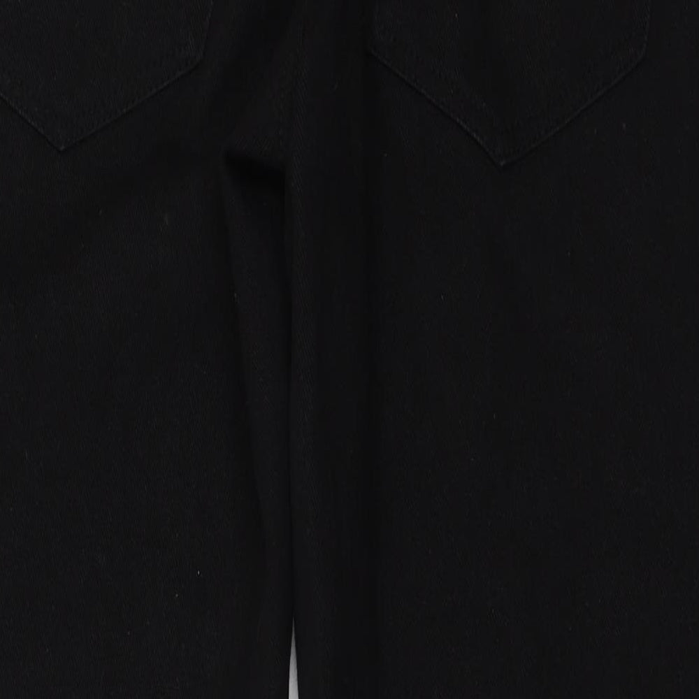 PRETTYLITTLETHING Womens Black   Straight Jeans Size 10 L25 in