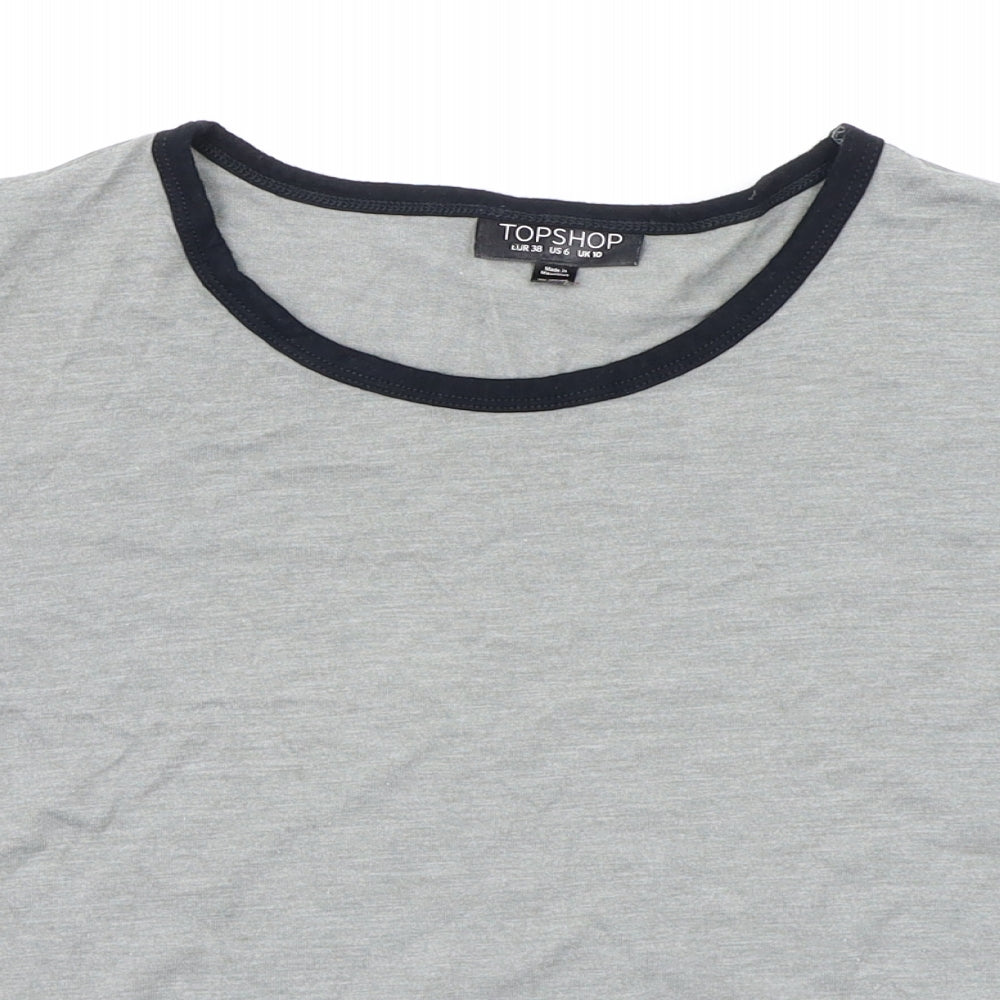 Topshop Womens Grey   Basic T-Shirt Size 10