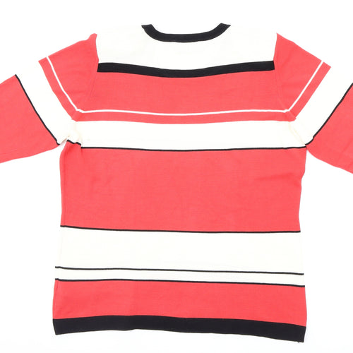 Eugen Klein  Womens Red Striped  Pullover Jumper Size 18