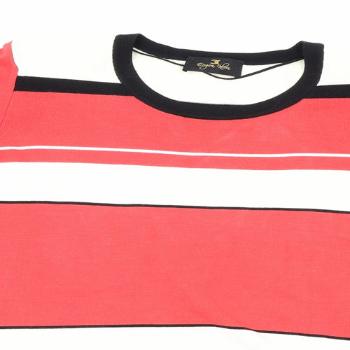 Eugen Klein  Womens Red Striped  Pullover Jumper Size 18