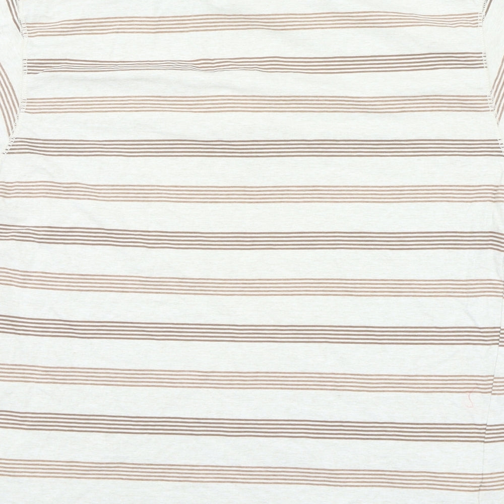 Marks and Spencer Mens Beige Striped   Polo Size M