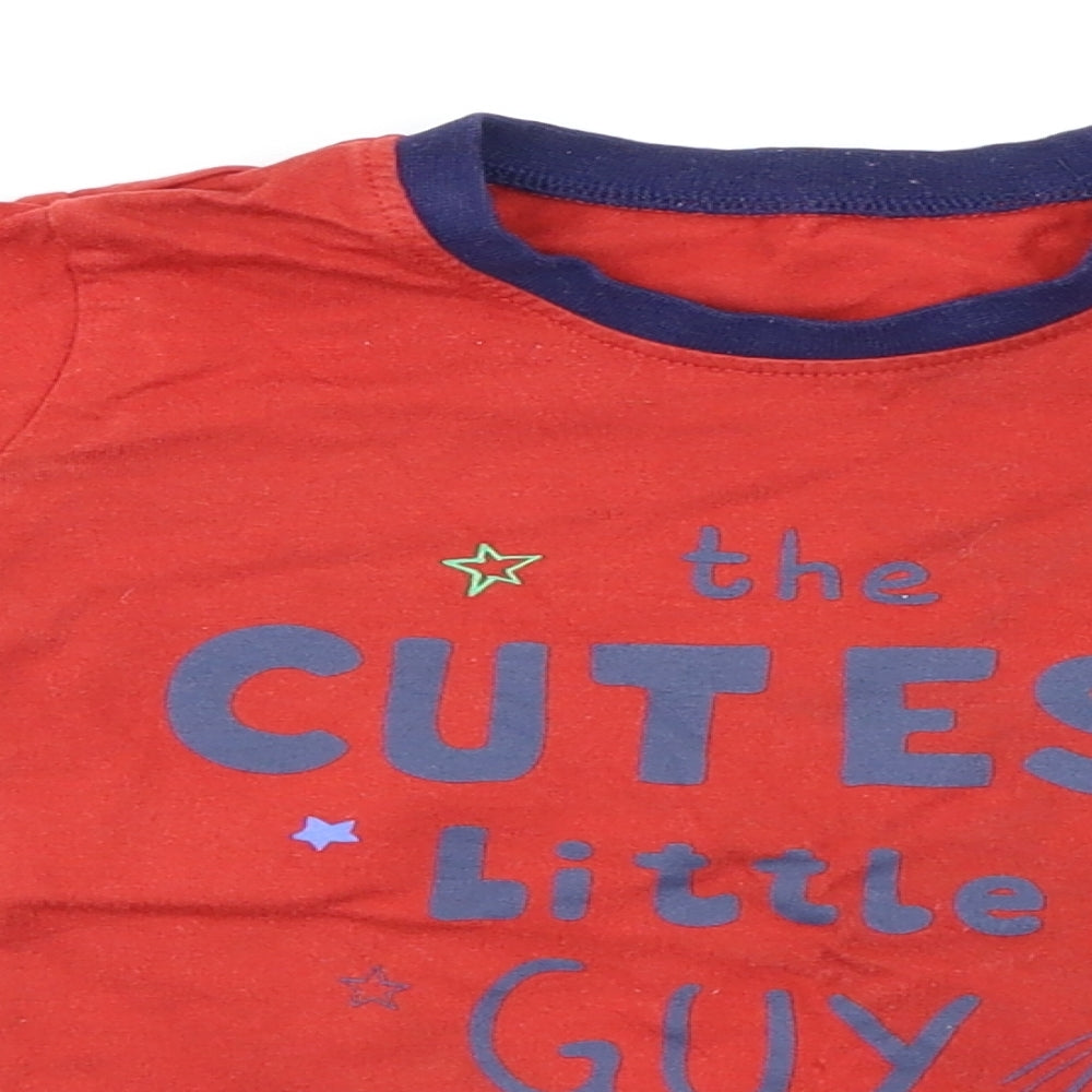 George Boys Red   Basic T-Shirt Size 12-18 Months