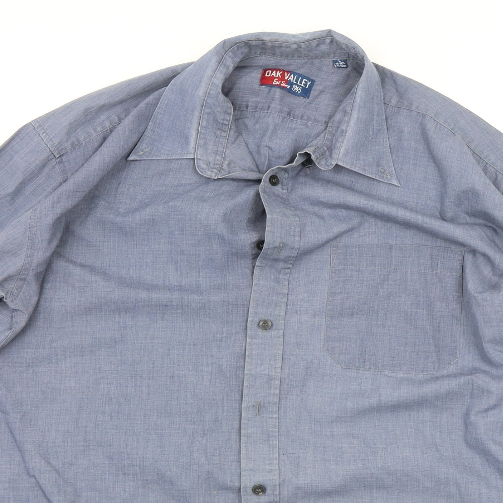 Oak Valley  Mens Blue    Button-Up Size L