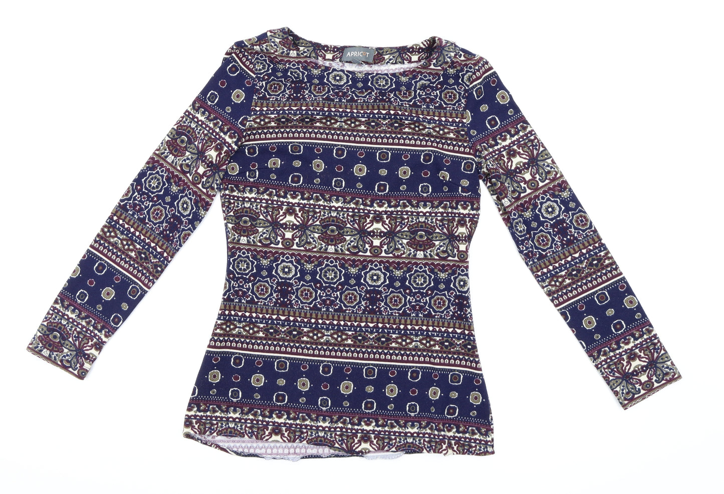Apricot Womens Blue Floral  Basic Blouse Size 12