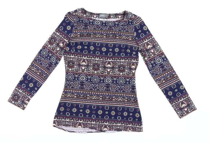 Apricot Womens Blue Floral  Basic Blouse Size 12