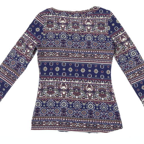 Apricot Womens Blue Floral  Basic Blouse Size 12