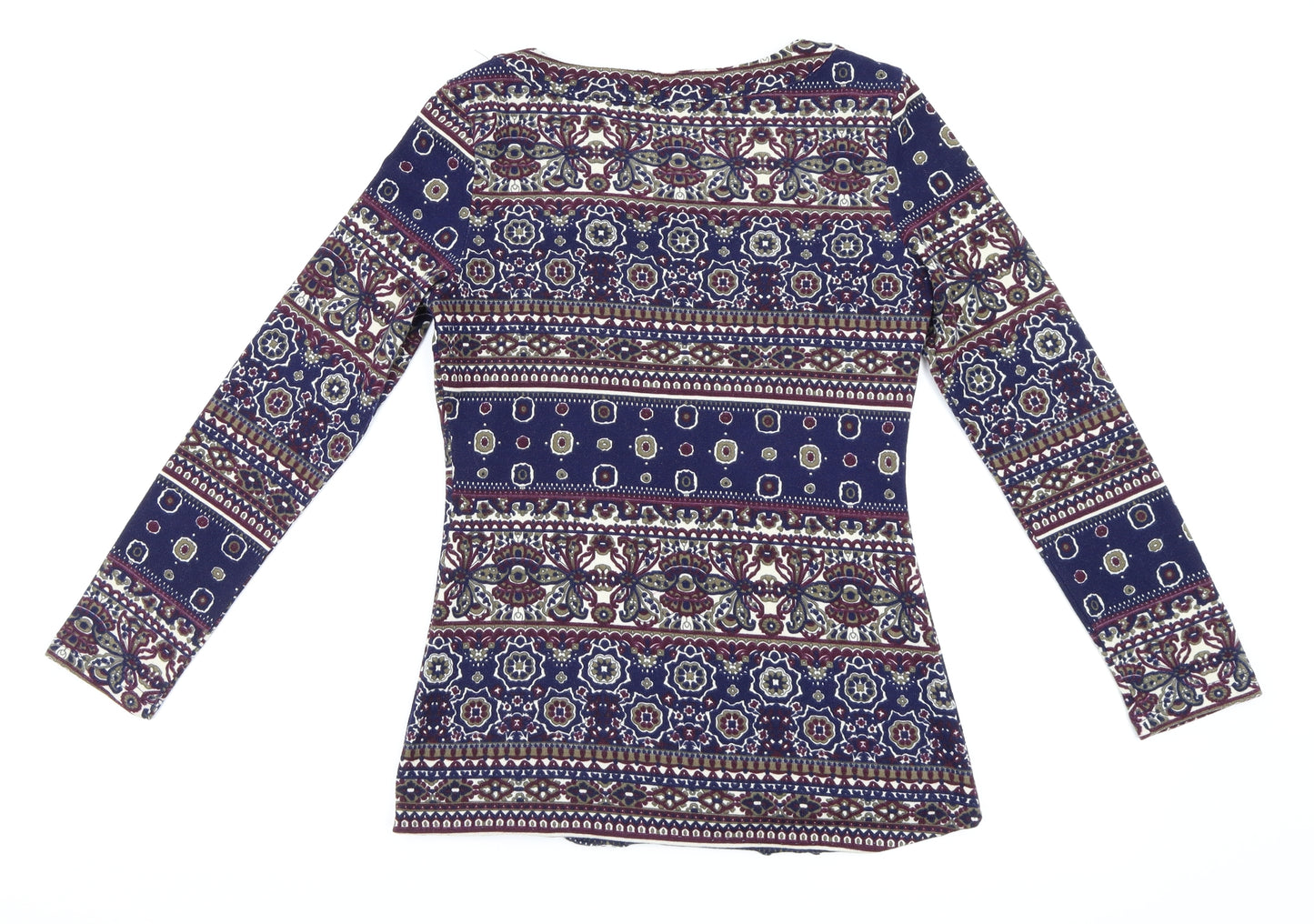 Apricot Womens Blue Floral  Basic Blouse Size 12