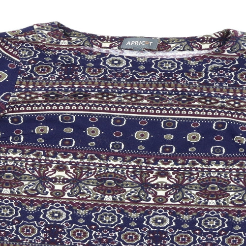 Apricot Womens Blue Floral  Basic Blouse Size 12