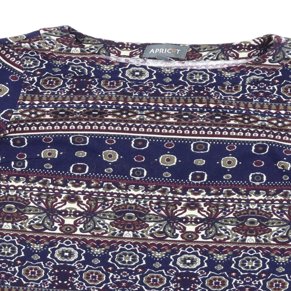 Apricot Womens Blue Floral  Basic Blouse Size 12
