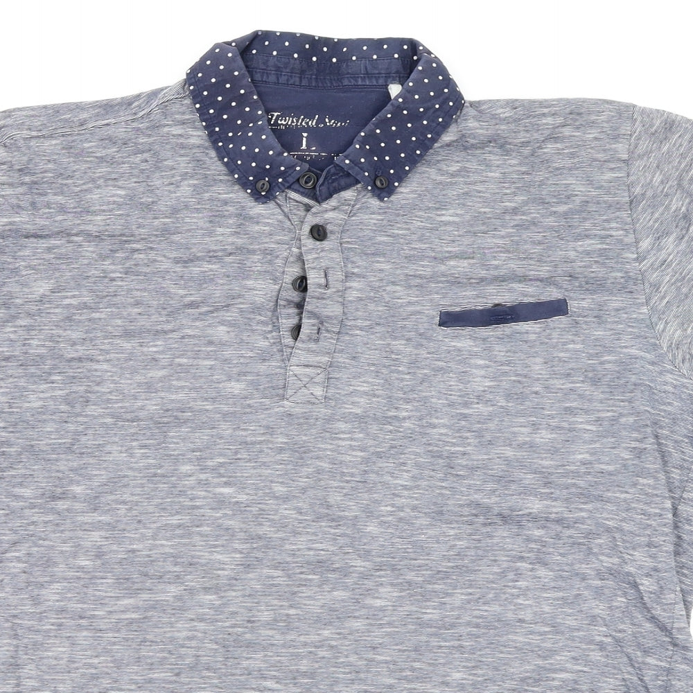 Twisted Soul  Mens Grey    Polo Size L