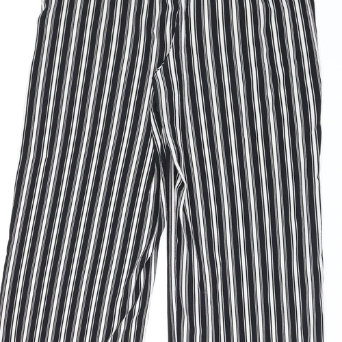 Peacocks Womens Black Striped  Trousers  Size 14 L31 in