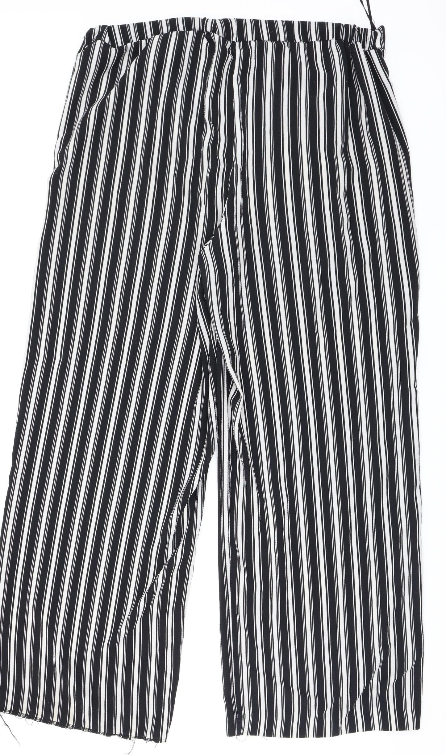 Peacocks Womens Black Striped  Trousers  Size 14 L31 in