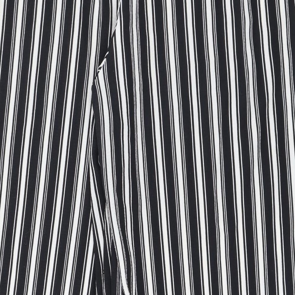 Peacocks Womens Black Striped  Trousers  Size 14 L31 in