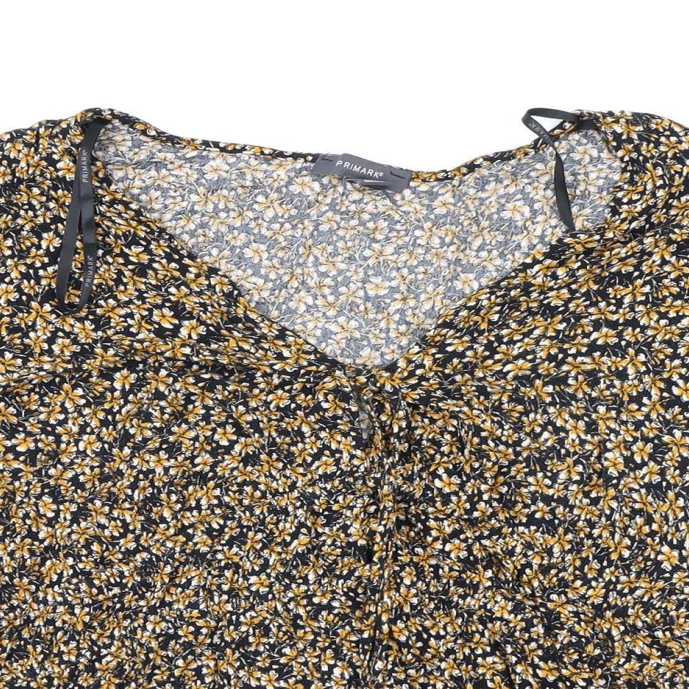 Primark Womens Black Floral  Basic Blouse Size 20